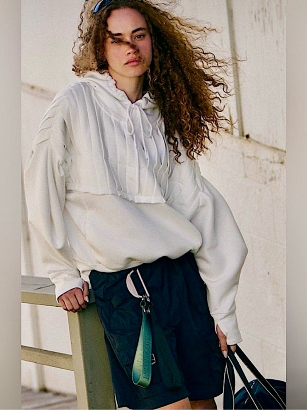 FREE PEOPLE Pick It Up Pullover in White Sz M $148 retail price